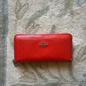 Coach Red Leather Wallet